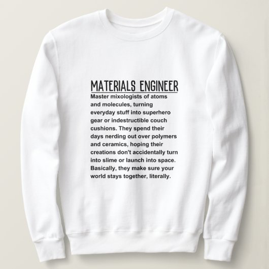 Materiaalingenieur Trui (Design voorkant)