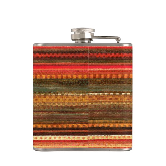 Material Textile Stripes Red Orange and Green Heupfles (Achterkant)