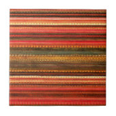 Material Textile Stripes Red Orange and Green Tegeltje (Voorkant)