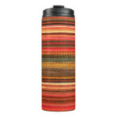 Material Textile Stripes Red Orange and Green Thermosbeker (Voorkant)