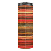 Material Textile Stripes Red Orange and Green Thermosbeker (Achterkant)