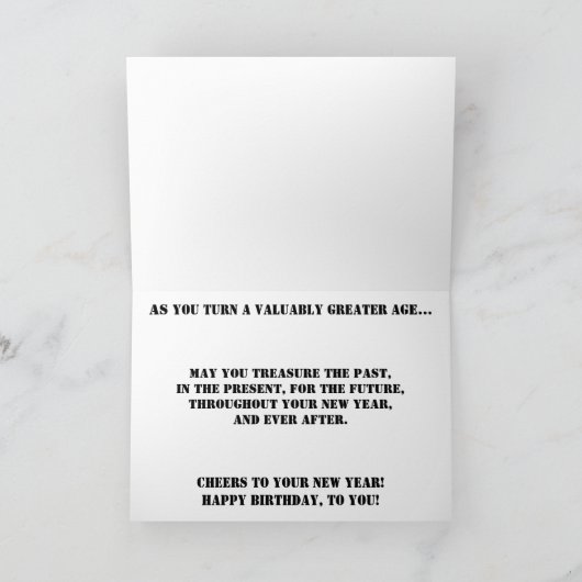 "Material World" Birthday Kaart (Binnen)