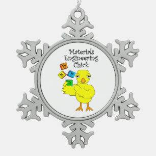 Materialen Engineering Chick Tin Sneeuwvlok Ornament