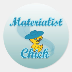 Materialistisch pluisje 3 ronde sticker
