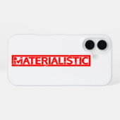 Materialistisch stempel iPhone 16 hoesje (Achterkant horizontaal)