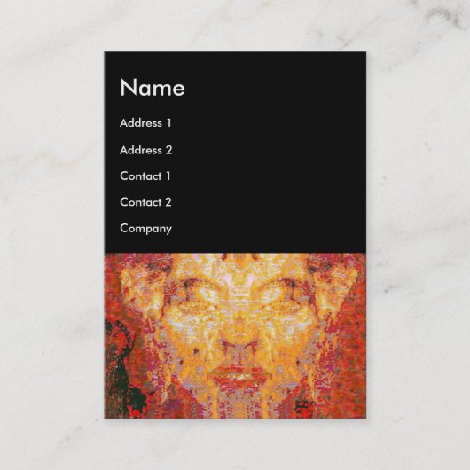 MATERIE MAAKT NIET UIT Fractal Mask in rood, zwart Visitekaartje (Voorkant)