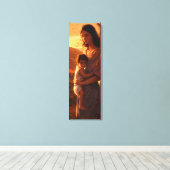 Maternal Bonds: Digitale Kunst Uitgerekte Canvasdr Canvas Afdruk (Insitu (Houten vloer))