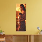 Maternal Bonds: Digitale Kunst Uitgerekte Canvasdr Canvas Afdruk (Insitu (Woonkamer))