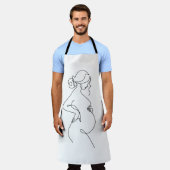 Maternal Elegance: Pregnant Women Line Art Schort (Gedragen)