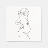Maternal Elegance: Pregnant Women Line Art Servet (Voorkant)