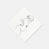 Maternal Elegance: Pregnant Women Line Art Servet (Hoek)