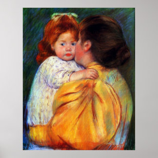 Maternal Kiss 1896, door Mary Stevenson Cassatt Poster