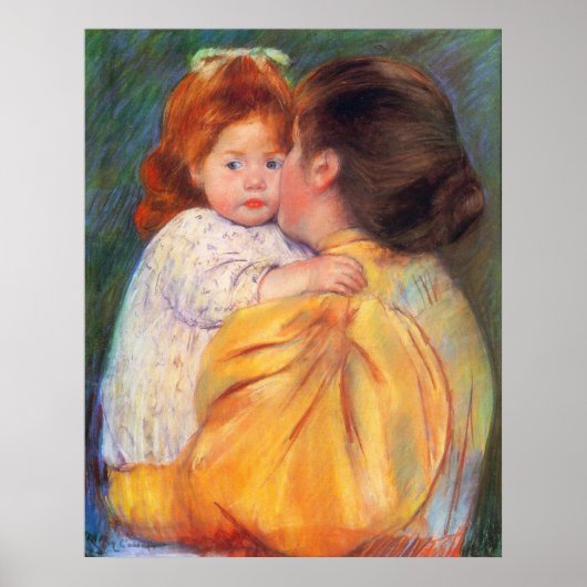 Maternal Kiss, Mary Cassatt Poster (Voorkant)