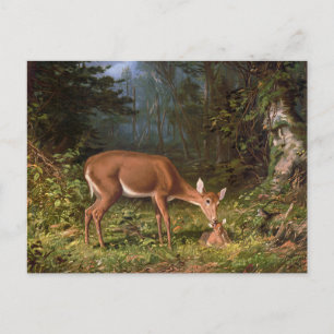 "Maternal Love" Moeder en Baby Herten Briefkaart