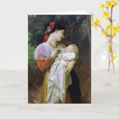 Maternale Adoratie  Kunst Kaart (Gele Bloem)