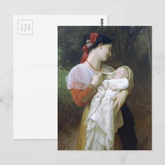 Maternale bewondering door William Adolphe Bouguer Briefkaart (Voorkant / Achterkant)