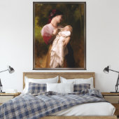 Maternale bewondering door William Adolphe Bouguer Canvas Afdruk (Insitu (Slaapkamer))