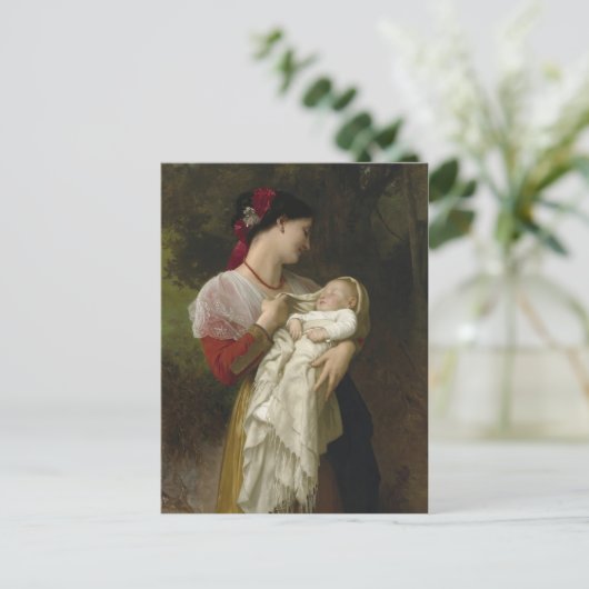 Maternale bewondering door William Bouguereau Briefkaart (Staand voorkant)