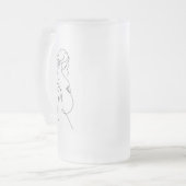 Maternale Elegantie: Zwangere Vrouwen Line Art Matglas Bierpul (Voorkant links)