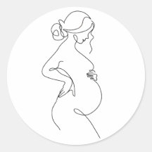 Maternale Elegantie: Zwangere Vrouwen Line Art