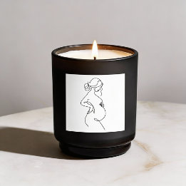 Maternale Elegantie: Zwangere Vrouwen Line Art Ronde Sticker