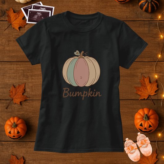 Maternity Baby Bump Pumpkin Pregnancy Halloween T-shirt