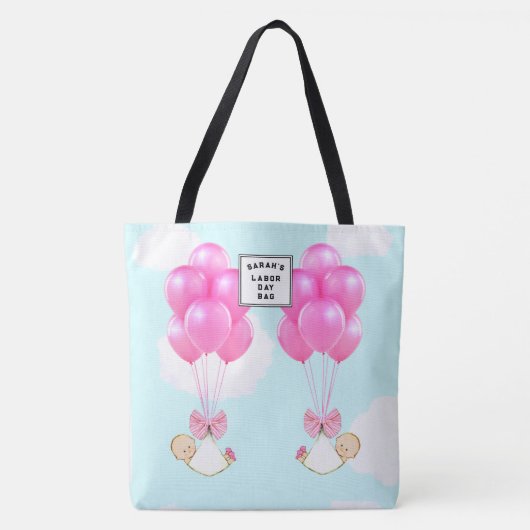 Maternity Hospital Meisje Tweeling Tote Bag (Voorkant)