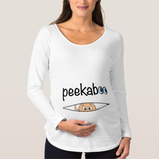 MATERNITY SHIRT "Cute PEEK-A-BOO Baby" (Voorkant)