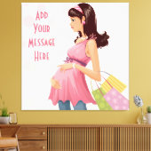 Maternity Shopping Girl Wrapped Canvas (Insitu (Woonkamer))