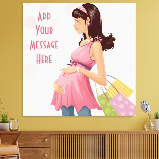 Maternity Shopping Girl Wrapped Canvas (Insitu (Woonkamer))