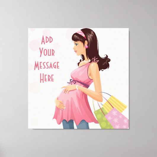 Maternity Shopping Girl Wrapped Canvas Afdruk (Voorkant)
