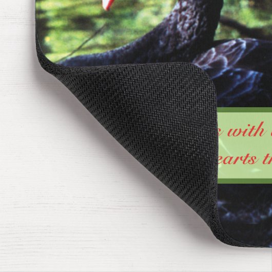 Mates for Life Black Swans with Love Quote Muismat (Hoek)