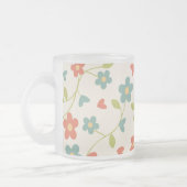 Matglas koffiemok met bloemen (Links)