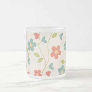 Matglas koffiemok met bloemen