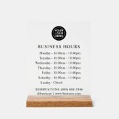 MATGLAS | Logo en kantooruren | Acrylteken Acryl Bord (Voorkant)