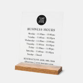 MATGLAS | Logo en kantooruren | Acrylteken Acryl Bord (Hoek)