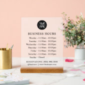 MATGLAS | Logo en kantooruren | Acrylteken Acryl Bord (Huwelijk)