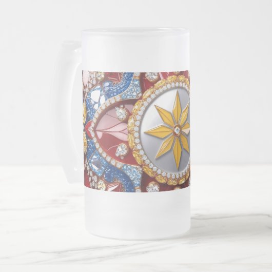 Matglas met Colombiaanse kleuren ontwerp Bierpul (Voorkant links)