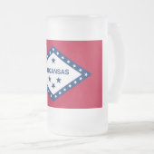 Matglas met vlag van Arkansas, VS Bierpul (Voorkant rechts)