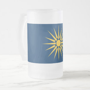 Matglas met vlag van Macedonië, Griekenland Bierpul