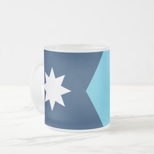 Matglas met vlag van Minnesota, VS Koffiemok (Voorkant links)