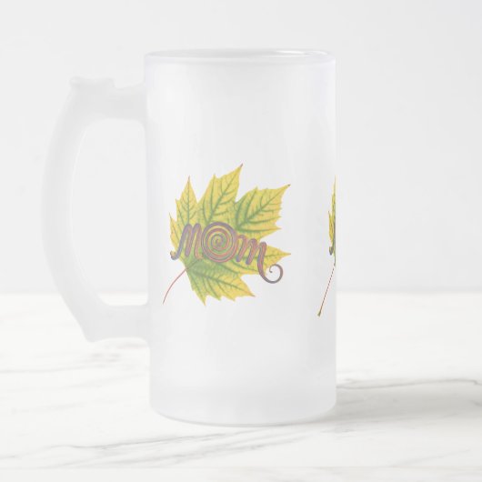 Matglas mok – 16 oz "Moeder" ontwerp (Links)