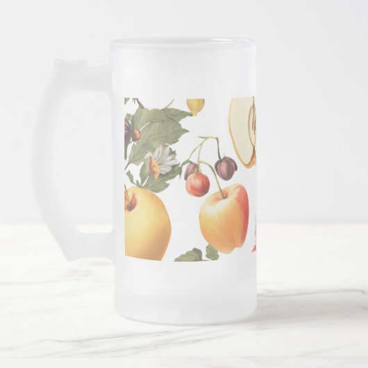 Matglas mok - Fruit waterkleurpatroon (475 ml) (Links)