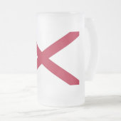 Matglas mok met vlag van Alabama, VS (Voorkant rechts)
