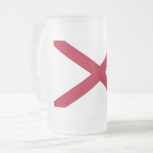 Matglas mok met vlag van Alabama, VS (Voorkant links)