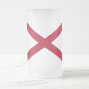 Matglas mok met vlag van Alabama, VS
