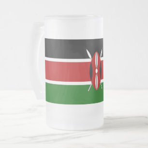 Matglas mok met vlag van Kenia
