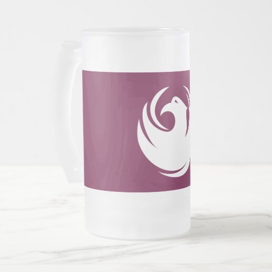 Matglas mok met vlag van Phoenix City (Voorkant links)