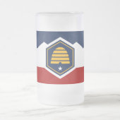 Matglas mok met vlag van Utah, VS (Center)