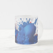 Matglazen mok - 10 oz met abstracte kleursplos (Voorkant rechts)